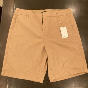Quince Tan Flat-Front Stretch Chino Shorts